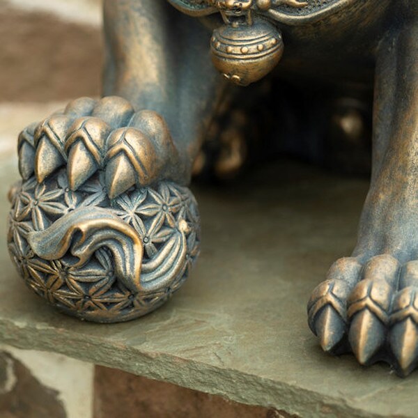 Foo Dogs Imperial Guardian Lions Statues Pair Chinese set Asian Sculptures